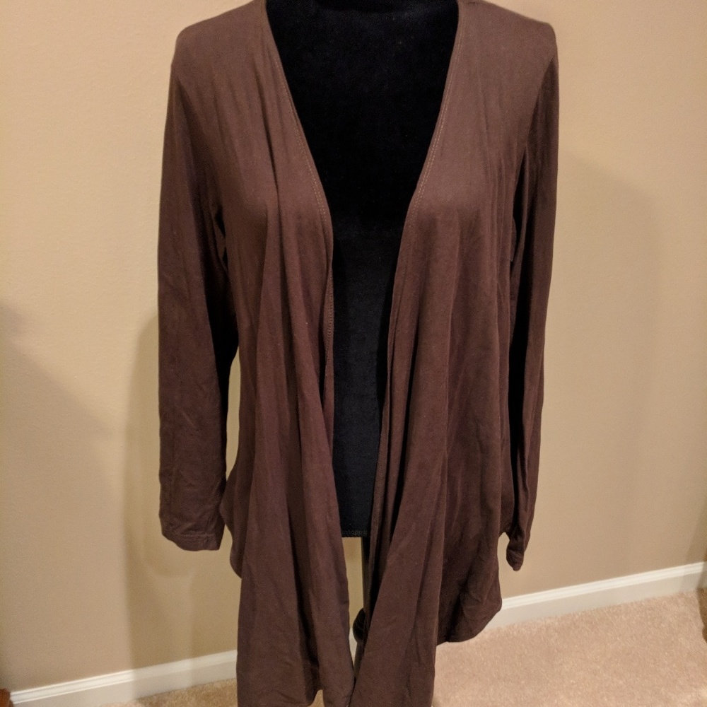 Brown High Low Cardigan